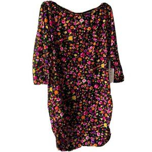 Swimsuit Cover Up Black Sheer Floral Print Anne Cole Size 14